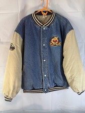 Vintage 90s Winnie The Pooh Denim Varsity Jacket XL - Excellent Condition picture