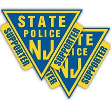 x2 New Jersey State Police 4” Sash Supporter Sticker Decal Trooper NJSP PBA picture