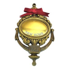 1998 New Home Carlton Cards Door Knocker w Felt Ribbon Christmas Ornament OG Box picture