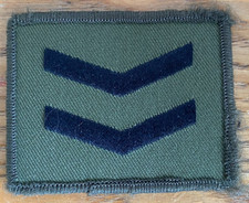 Vintage British Army Corporal Chevron - Olive Drab Rank Patch picture