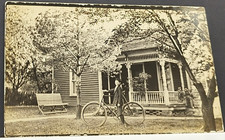 RPPC ~ c.1910s young boy in suit & hat w/ safety bicycle picture