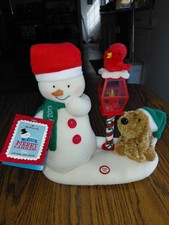 2013 Hallmark Merry Carolers Trio Bird Snowman and Dog Animated Musical Plush picture