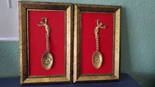 VTG MC Plated Antiqued Metal Cherub Spoons Framed Artsy USA Clifford Art  Studio picture