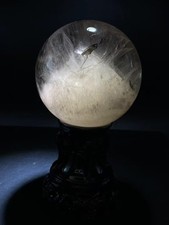 88mm Top Natural Clear Pyramid Quartz Sphere Crystal Ball energy Reiki healing picture