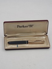 Parker 51 Custom 12ct Gold Laminated Hood 14ct Nib With Original Box picture