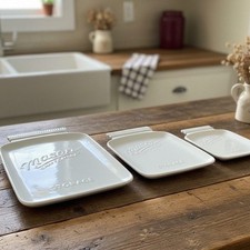Mason Craft And More Storage WhitePlatters Set of 3 picture