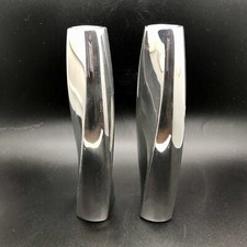 2 Nambe Silver Tone Metal Alloy Twist Candlesticks 7