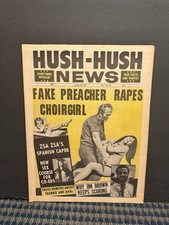 1969 Jan HUSH-HUSH News Newspaper, Zsa Zsa Gabor, Fake Preacher Jim Brown  (10T) picture