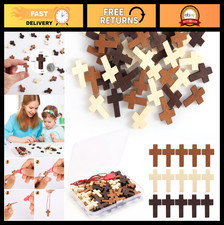 50/120/200 PCS Small Wooden Crosses - Natural Prayer Pendants, DIY Craft Charms, picture