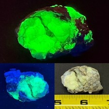 BRILLIANT LW/SW  FLUORESCENT GREEN HYALITE OPAL NODULE,  MEXICO picture