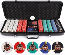 500 Poker Chips, Poker Chip Set - Outlaw, 500 Piece Poker Set with Numbers for P picture