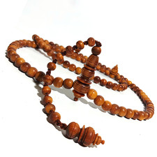 Indonesian Agarwood Agathis Tasbih 99 Beads Islamic Prayer Beads Bandul picture