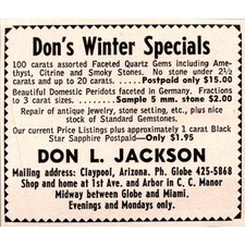 Don L. Jackson Don's Winter Specials Claypool AZ 1964 Magazine Ad SAK6-M5 picture