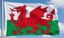 WALES FLAG 8X5 FEET HUGE welsh Dragon CARDIFF WREXHAM Swansea St Davids UK FLAGS picture