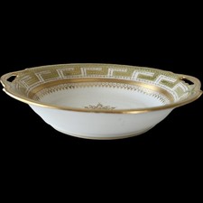 Antique Nippon Hand Painted Porcelain Bowl Gold Gilt & Enamel Beaded Handles c.1 picture