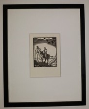 JAMES COLBERT REID (American 1907-1989) Original Vintage Art Deco Woodcut Flight picture