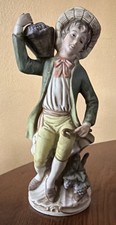 Homco Porcelain Figurine Boy Carrying Basket - Multicolor 1258 picture