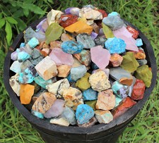8 oz Madagascar Mix Rough Natural Stones: 'A' Grade Bulk Lot 1/2 lb picture