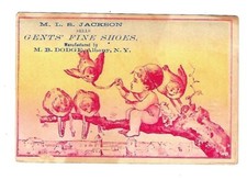 c1890's Trade Card M.L.S. Jackson Sell Gents' Fine Shoes, M.B. Dodge, Albany picture