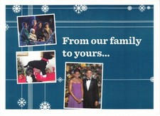President Barack Michelle Obama 2012 Christmas foldout card facsimile signatures picture