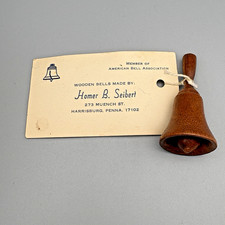 Vtg. Miniature Wood Bell Mahogany 2.25