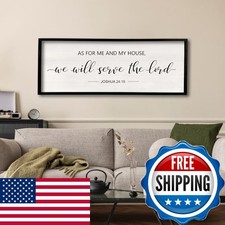 comurdyo As For Me And My House We Will Serve The Lord 32x12 Wood Framed Wall picture