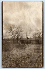 c1910's Men Scene Field Pleasant Lake New York NY RPPC Photo Antique Postcard picture