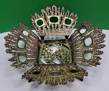 Vintage Footed Brass Centerpiece Or Fruit Bowl - Made In Israel.  picture