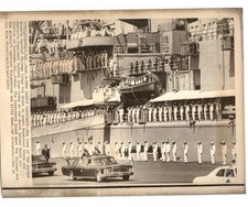 USS Chicago Carrier Greets Nixon & Mexican President Diaz Ordaz 1970 Press Photo picture