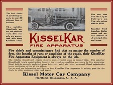 1917 Kissel Motor Car Co. Fire Apparatus Ladder Truck NEW Metal Sign: 12x16