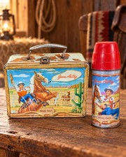 1954 Gene Autry Melody Ranch Lunch Box Thermos Universal Western Cowboy VTG picture