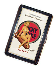 Lucky Strike Cigarette case  pinup ad Collen #2 Handmade Accessory vintage art picture