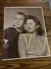 Amos Carr Photographer WWII Era  Photo Navy Man and Sweetheart Woman picture