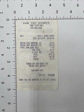 Vintage 1998 KB Toy Store Receipt Park Plaza Mall Little Rock Arkansas Spawn K B picture