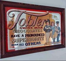 Vintage Folk Art Box Tobler Swiss Chocolate Mirror Vintage Rare 14 By 21 Framed picture