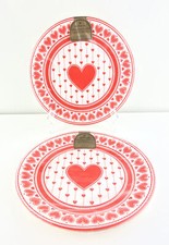 2 PKGS NOS VTG HALLMARK HEARTS VALENTINES DAY PAPER PLATES 9 INCHES (A) picture