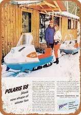 Polaris Snowmobiles Vintage Tin Metal Signs Home Décor 8x12 picture