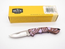 Buck 283 Nano Bantam Pink Camo Small Folding Lockback Pocket Knife picture