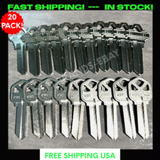 20 ILCO KWIKSET KW-1/SCHLAGE SC-1 House Key Blanks NICKEL PL RE Agency-LANDLORD picture