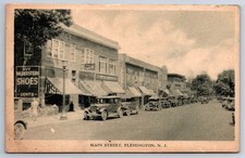Flemington New Jersey Main Street Halberstein Shoes 1920s Black & White Postcard picture