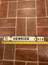 Vintage Henrico County Virginia License Plate Topper 1971 picture