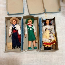 Vintage Eros Italy Souvenir Dolls Set of 3 Venice Tyrol Capri Mid Century Boxed picture