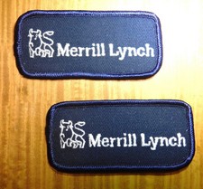 GEMSCO NOS 2 PATCHES - 1 PAIR MERRILL LYNCH  NYC - ORIGINAL 1995 MINT picture