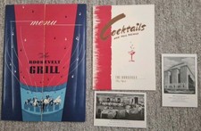 1950 THE ROOSEVELT GRILL & COCKTAIL MENU, COMES WITH 2 POSTCARDS  EXCELLENT COND picture