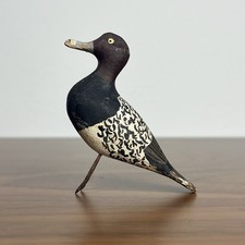 Antique Hand Carved Wood Shorebird Decoy Wire Legs Primitive Folk Art Figurine picture
