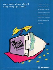 VINTAGE 1994 Motorola Flip Phone Print Ad - 