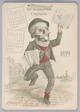 Louis Crusius Antikamnia Calendar 1899 Vintage Skeleton Reprint Wall Art picture