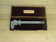 Vintage Starrett No. 122 M&E Vernier Caliper In Wood Case 7