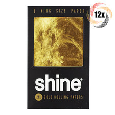 12x Packs Shine 24k Gold Rolling Papers King | 1 Paper Per Pack | + 2 Free Tubes picture