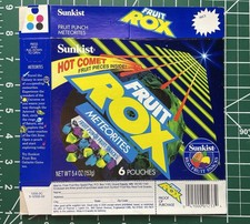 1990’s Sunkist FRUIT ROX METEORITES Box Fruit Snack Vintage picture